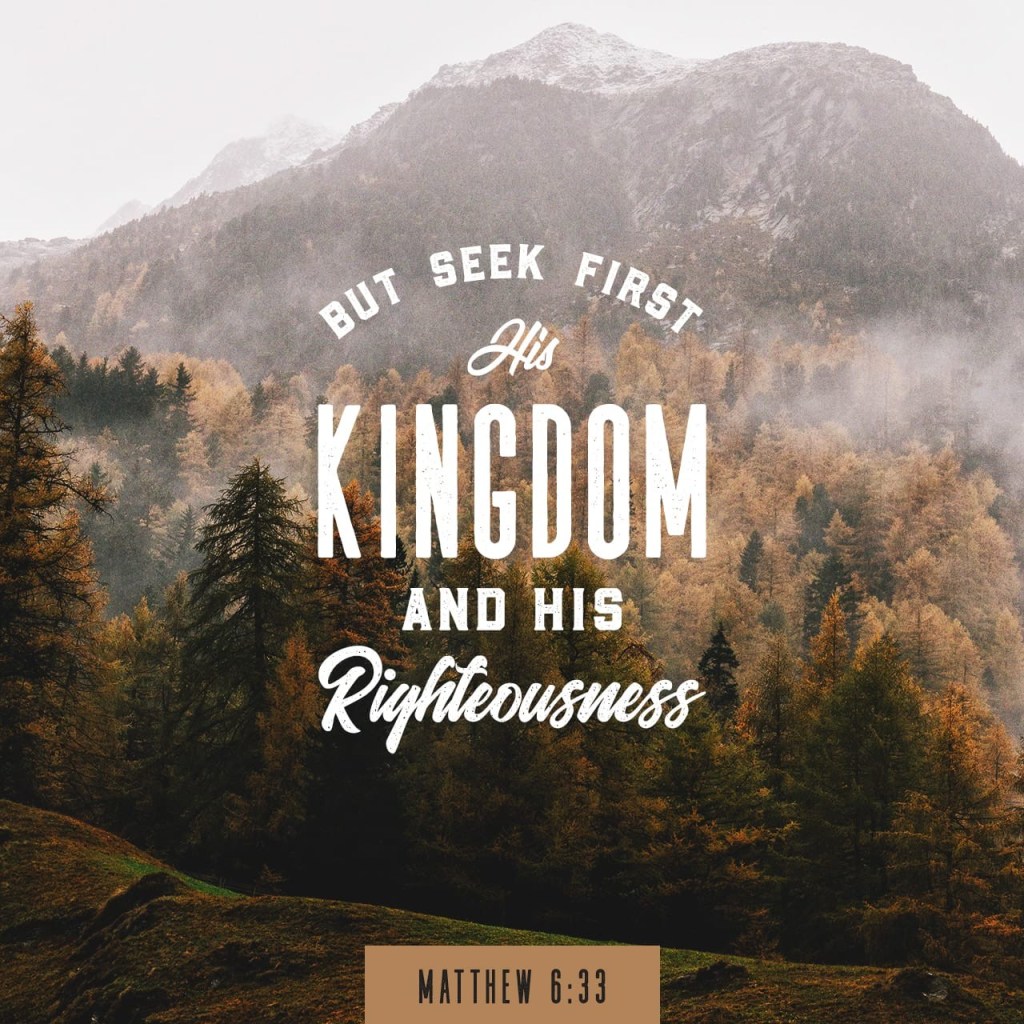 mountain with verse Matthew 6:33